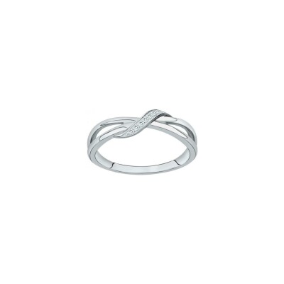 Bague en argent et oxyde de zirconium, taille 54