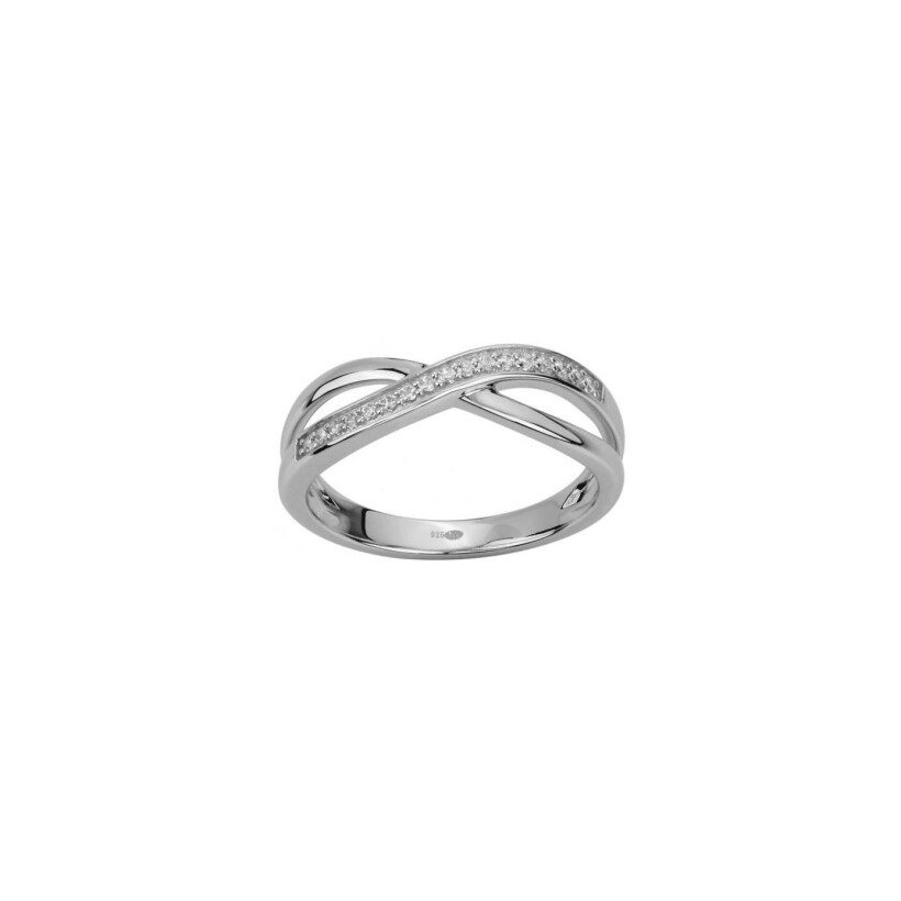 Bague en argent et oxyde de zirconium, taille 52