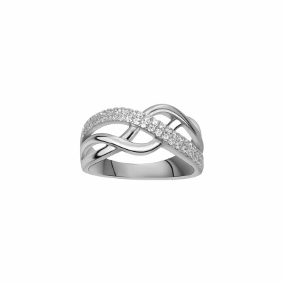 Bague en argent et oxyde de zirconium