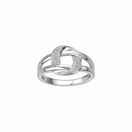 Bague en argent et oxydes de zirconium