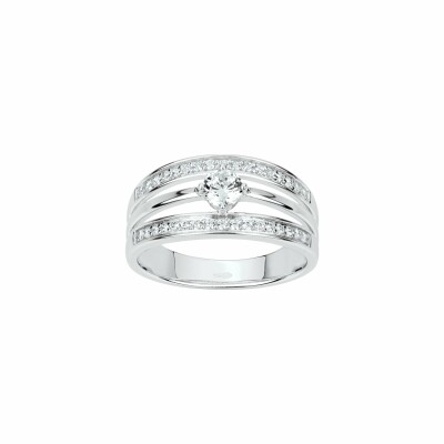 Bague en argent et oxyde de zirconium