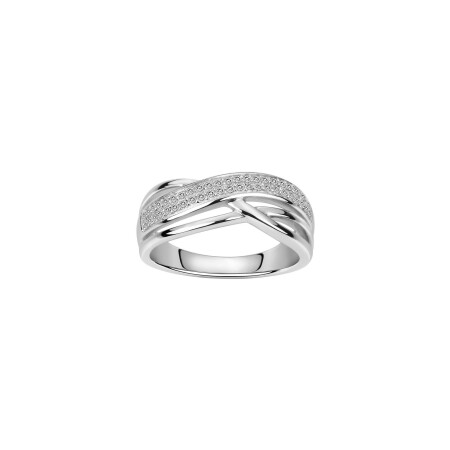 Bague en argent et oxydes de zirconium