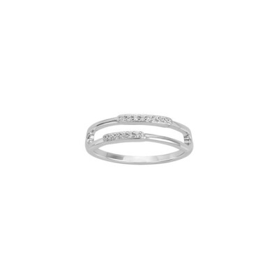 Bague en argent et oxyde de zirconium, taille 54
