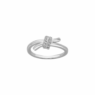 Bague en argent et oxydes de zirconium