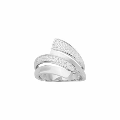 Bague en argent et oxydes de zirconium