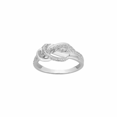 Bague en argent et oxydes de zirconium