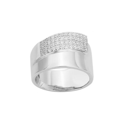 Bague en argent et oxyde de zirconium, taille 56
