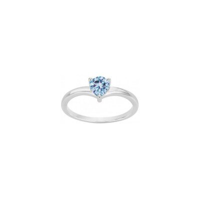 Bague en argent et spinelle bleue, taille 52