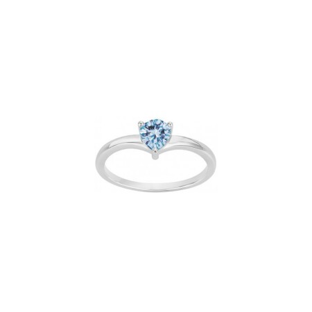 Bague en argent et spinelle bleue, taille 54