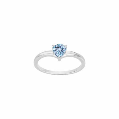 Bague en argent et pierre bleue