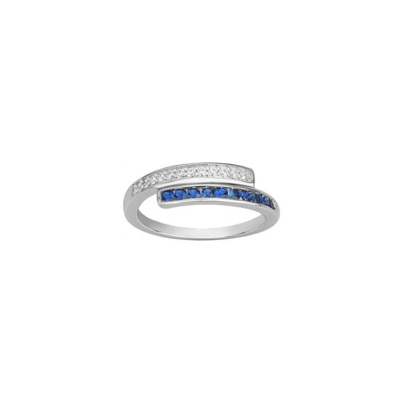 Bague en argent, oxyde de zirconium et spinelle