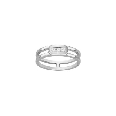 Bague en argent et oxyde de zirconium, taille 54