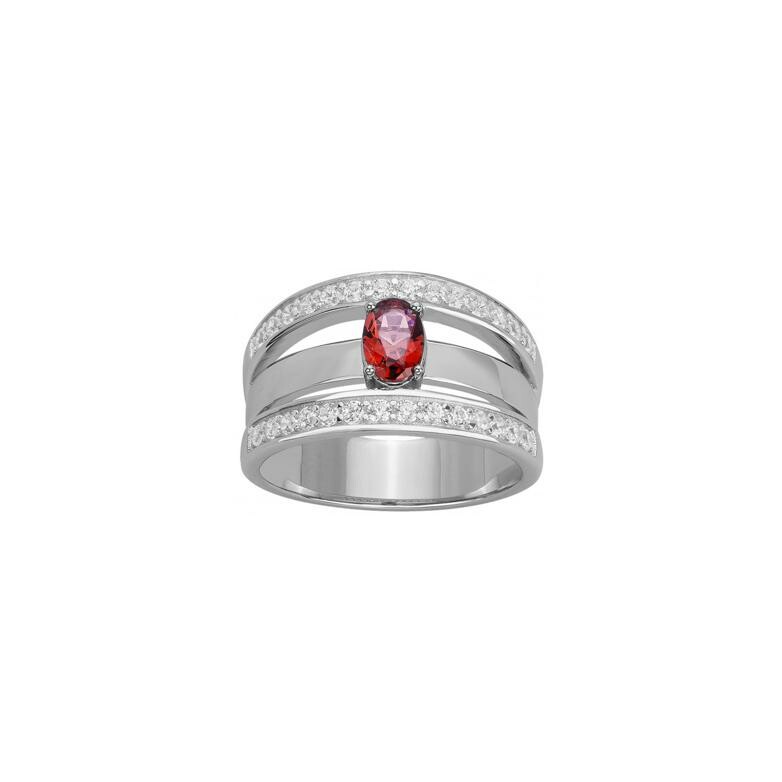 Bague en argent et oxyde de zirconium