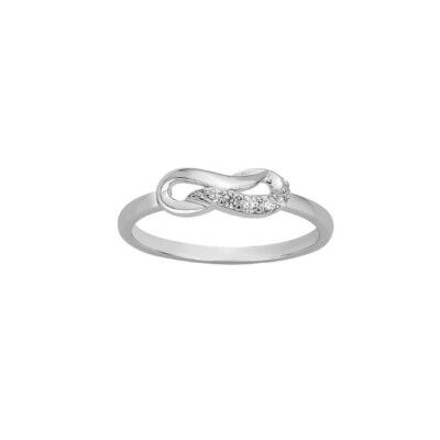 Bague en argent et oxydes de zirconium