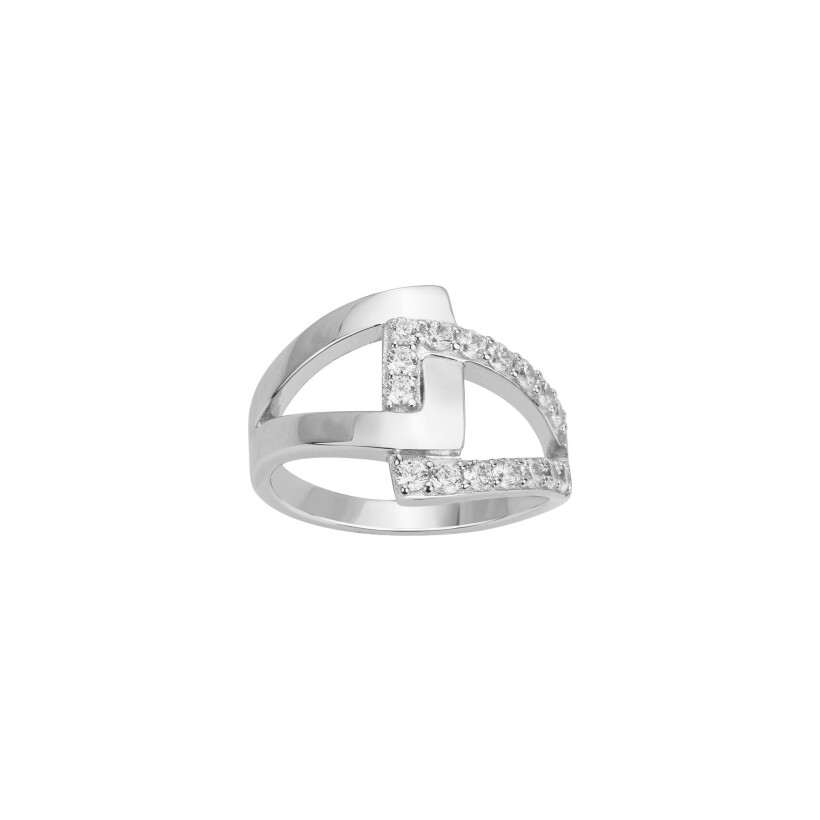 Bague en argent et oxydes de zirconium