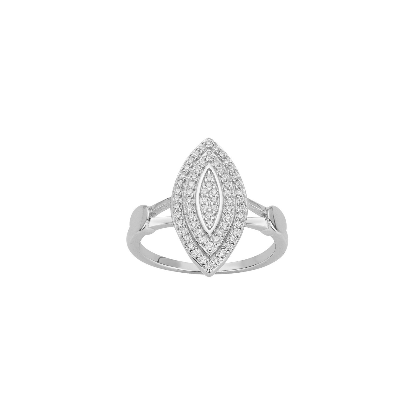 Bague en argent et oxydes de zirconium