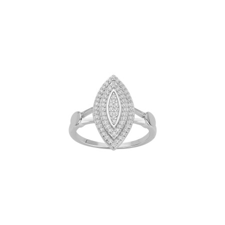 Bague en argent et oxydes de zirconium