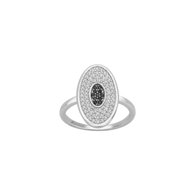 Bague en argent et oxydes de zirconium, taille 54