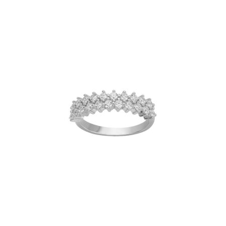 Bague en argent et oxydes de zirconium