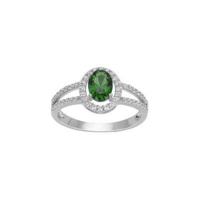 Bague en argent et oxyde de zirconium, taille 56