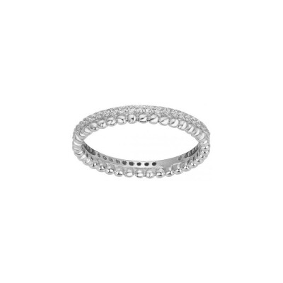 Bague en argent et oxydes de zirconium, taille 54