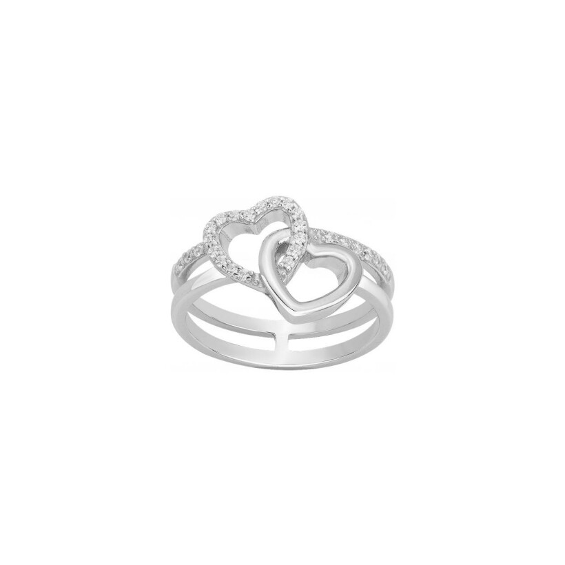 Bague en argent et oxydes de zirconium