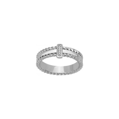 Bague en argent et oxydes de zirconium, taille 54