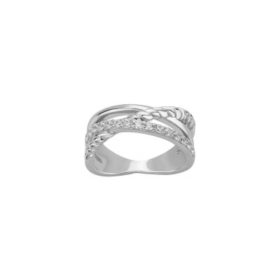 Bague en argent et oxydes de zirconium