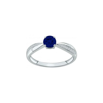 Bague en argent et oxyde de zirconium, taille 56