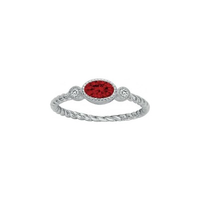 Bague en argent et oxyde de zirconium, taille 54