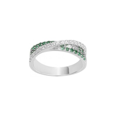 Bague en argent et oxyde de zirconium, taille 54