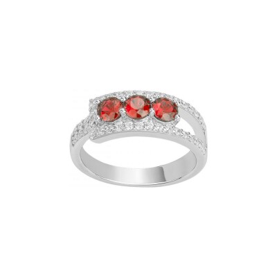 Bague en argent et oxyde de zirconium, taille 56