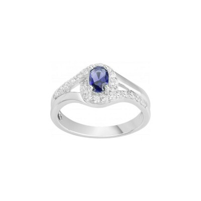 Bague en argent et oxyde de zirconium, taille 56