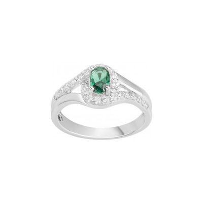 Bague en argent et oxyde de zirconium, taille 54