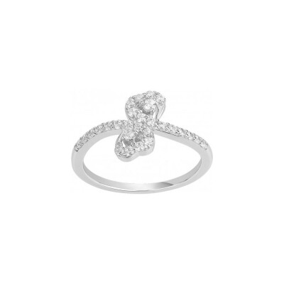Bague en argent et oxyde de zirconium, taille 54