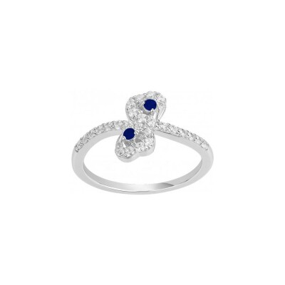 Bague en argent et oxyde de zirconium, taille 56