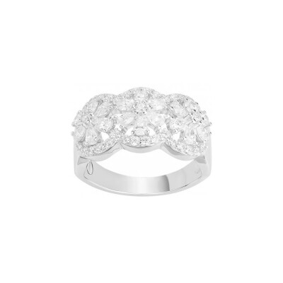 Bague en argent et oxyde de zirconium, taille 56
