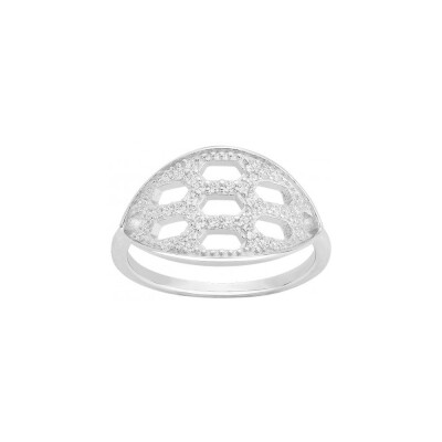 Bague en argent et oxyde de zirconium, taille 54