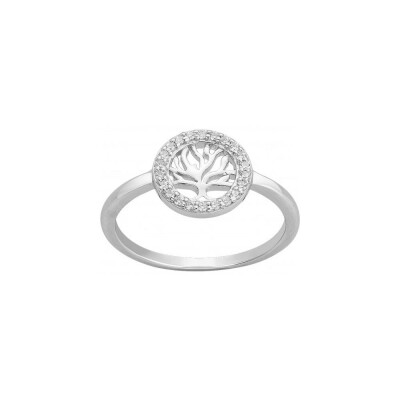 Bague en argent et oxyde de zirconium, taille 54