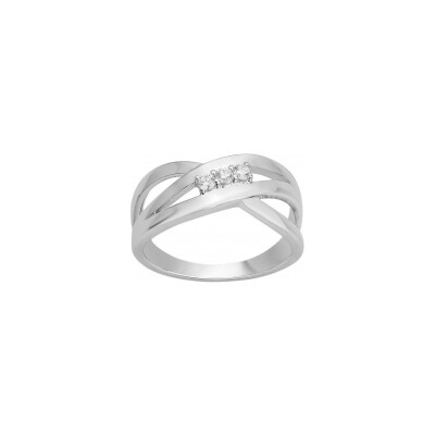 Bague en argent et oxyde de zirconium, taille 56