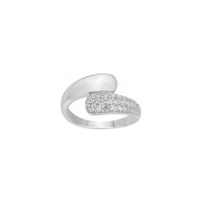 Bague en argent et oxyde de zirconium, taille 56