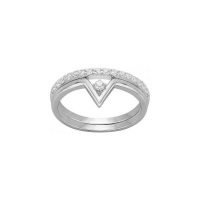 Bague en argent et oxyde de zirconium