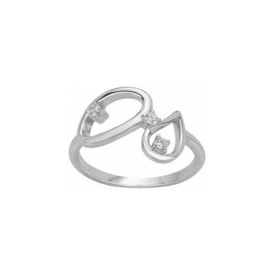 Bague en argent et oxyde de zirconium