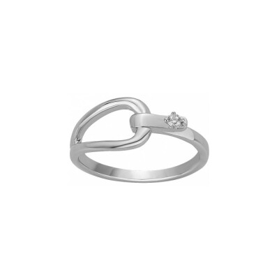 Bague en argent et oxyde de zirconium