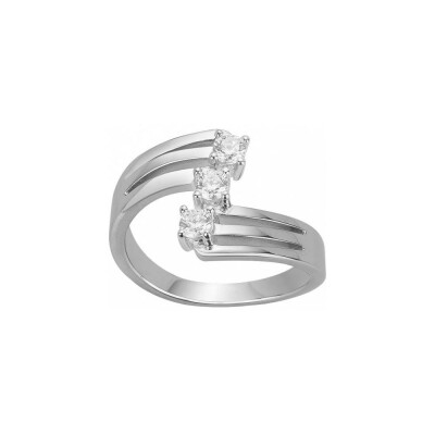 Bague en argent et oxyde de zirconium