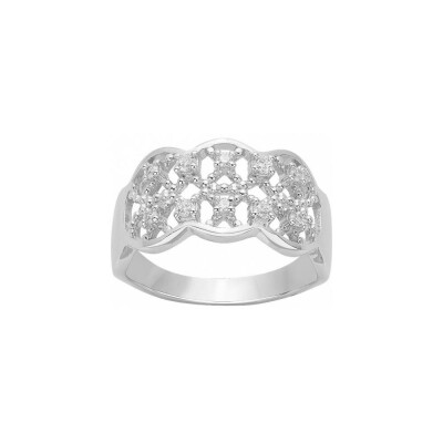 Bague en argent et oxyde de zirconium