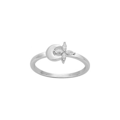 Bague en argent et oxyde de zirconium