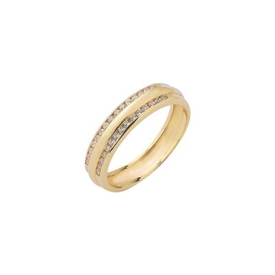 Bague multirangs serti rail en or jaune et diamants de 0.24ct
