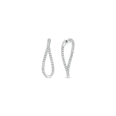 Boucles d'oreilles créoles Raynal en or blanc et diamants