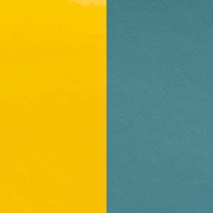 Cuir pour manchette Les Georgettes jaune vernis / bleu basalte, 40mm